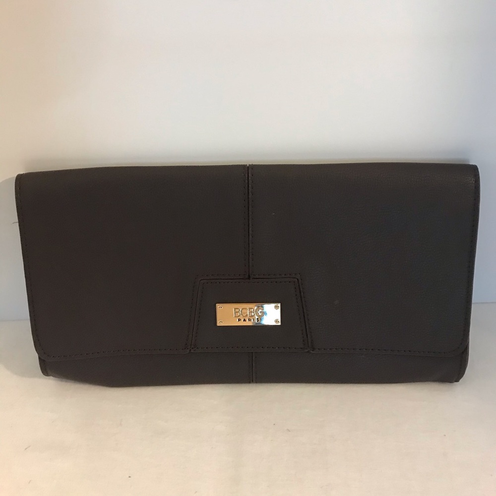 BCBG Paris brown clutch purse